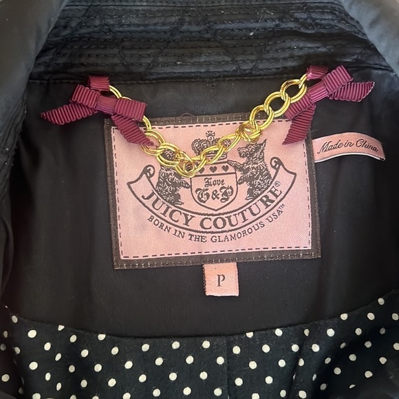 Vintage🧚♀️ Juicy Couture Black Double Breasted Cotton Trench Size P=0 - Picture 11 of 17